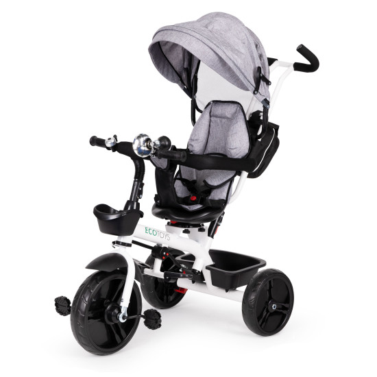 Pilkas triratis su stogeliu Dviračiai ECOTOYS