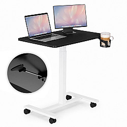 Juodas mobilus reguliuojamo aukščio stalas 70x48 cm ModernHome
