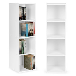 Šiuolaikiška balta spintelė su 4 lentynomis