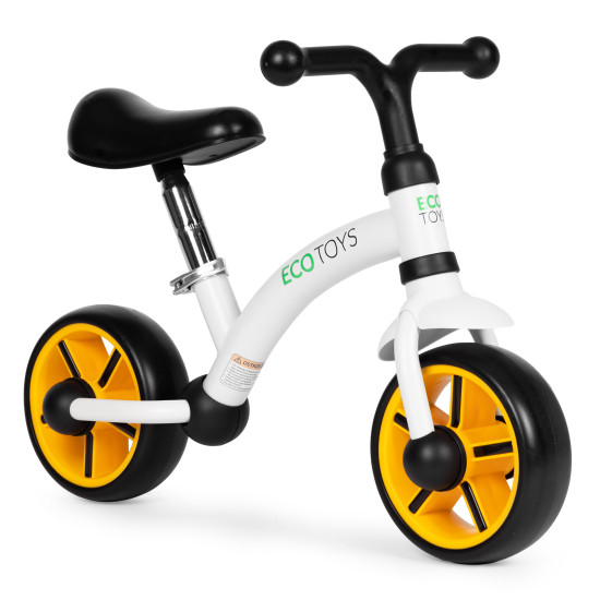 Juodas balansinis dviratis, EVA ratai, reguliuojama sėdynė Dviračiai ECOTOYS
