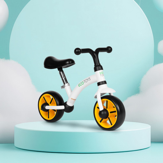 Juodas balansinis dviratis, EVA ratai, reguliuojama sėdynė Dviračiai ECOTOYS