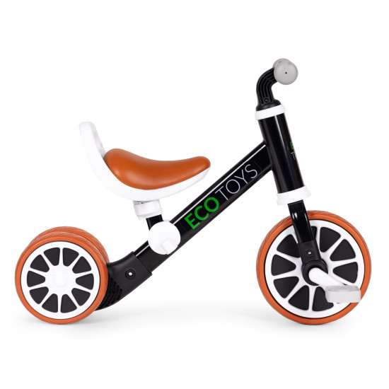 Juodas balansinis dviratis su pedalais 2in1 Dviračiai ECOTOYS