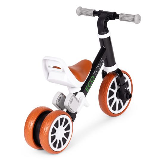 Juodas balansinis dviratis su pedalais 2in1 Dviračiai ECOTOYS