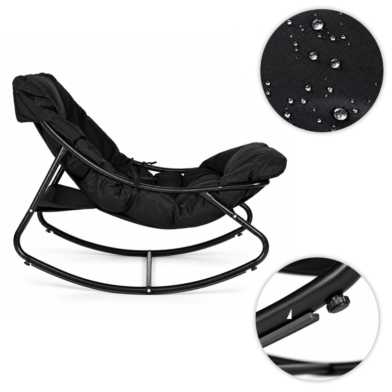Black garden armchair with cushion by MultiGarden