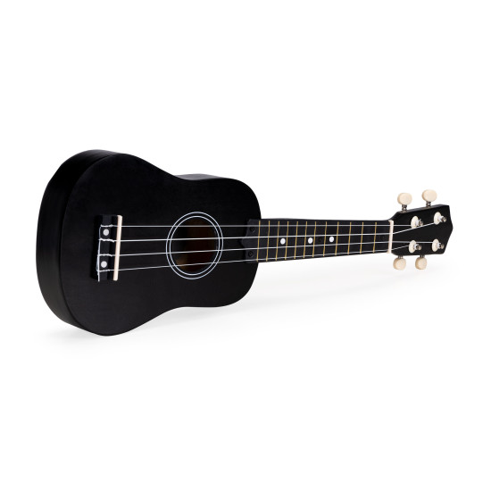 Juoda medinė ukulelė vaikams Muzikos instrumentai ECOTOYS