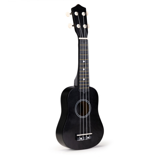 Juoda medinė ukulelė vaikams Muzikos instrumentai ECOTOYS