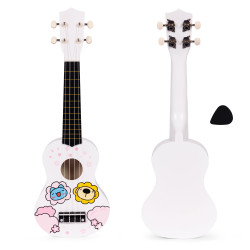 Vaikiška balta medinė ukulelė