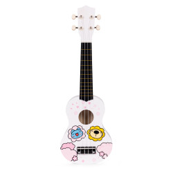 Vaikiška balta medinė ukulelė