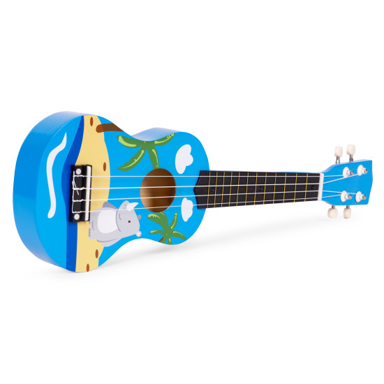 Vaikiška medinė mėlyna ukulėlė Muzikos instrumentai ECOTOYS