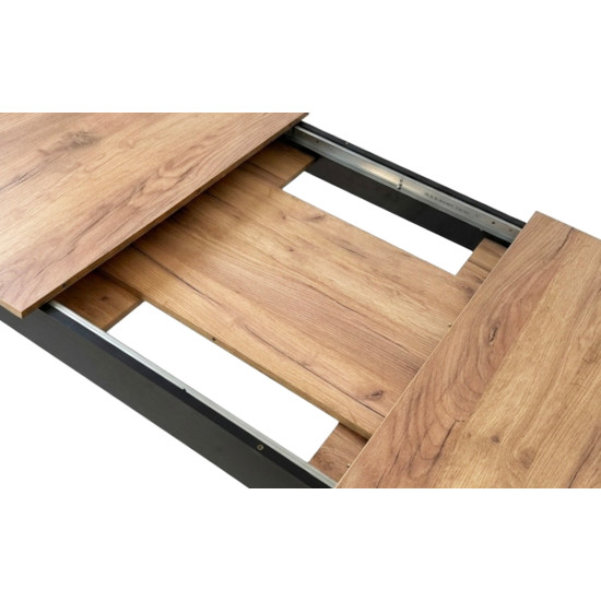 Stačiakampis išskleidžiamas stalas120–160 × 80 cm, iš natūralaus ąžuolo
