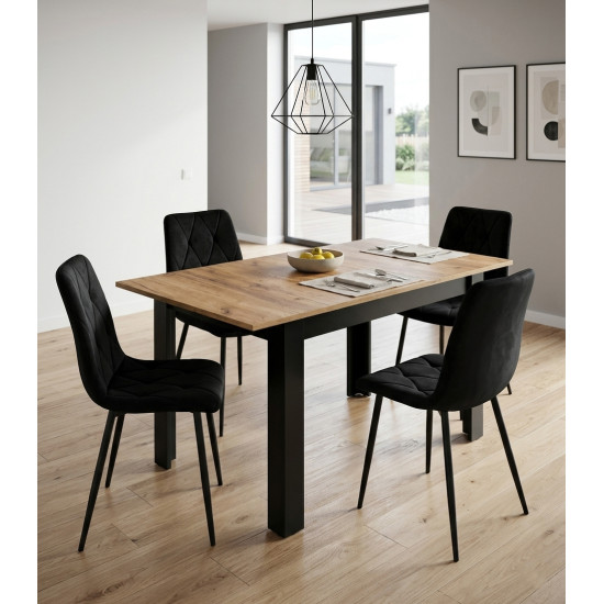 Stačiakampis išskleidžiamas stalas120–160 × 80 cm, iš natūralaus ąžuolo