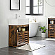 Brown bathroom cabinet under the sink with adjustable shelves