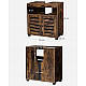 Brown bathroom cabinet under the sink with adjustable shelves