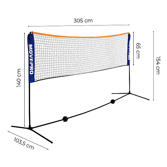 Sulankstomas 3-in-1tinklas 305 x 140 cm MOVEPRO