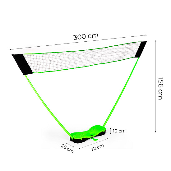 Badmintono rinkinys su sulankstomu tinklu 300 x 156 cm MOVEPRO