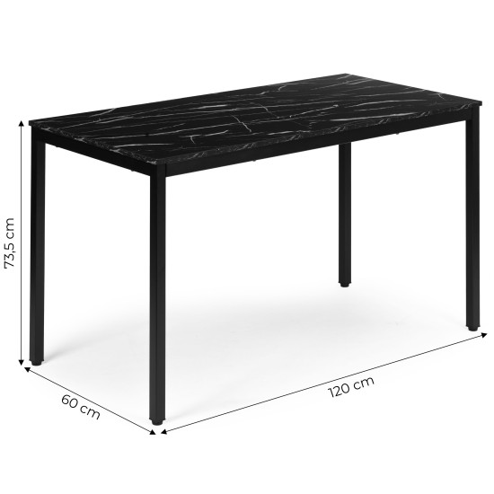 Juodo marmoro virtuvės / rašomojo stalas 120 x 60 cm
