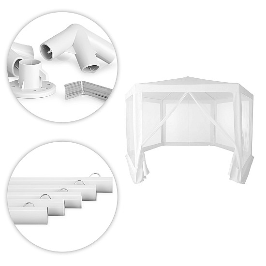 Balta sodo palapinė 2x2x2 m su tinkleliu nuo uodų MultiGarden