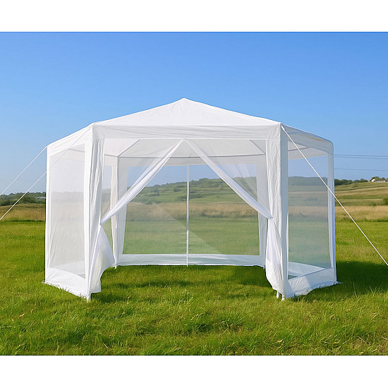 Balta sodo palapinė 2x2x2 m su tinkleliu nuo uodų MultiGarden