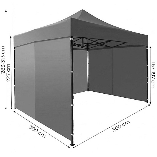 Automaattinen puutarhateltta 3x3 m harmaa MultiGarden