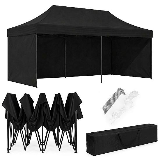 Automatically foldable garden tent 3×6 m black MultiGarden