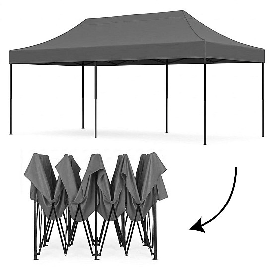 Automatically assembled garden gazebo 3×6 m grey MultiGarden