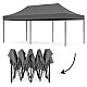 Automatically assembled garden gazebo 3×6 m grey MultiGarden