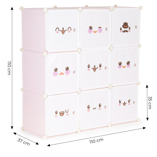 Children's storage cabinet with 9 shelves Vaikų baldai ModernHome