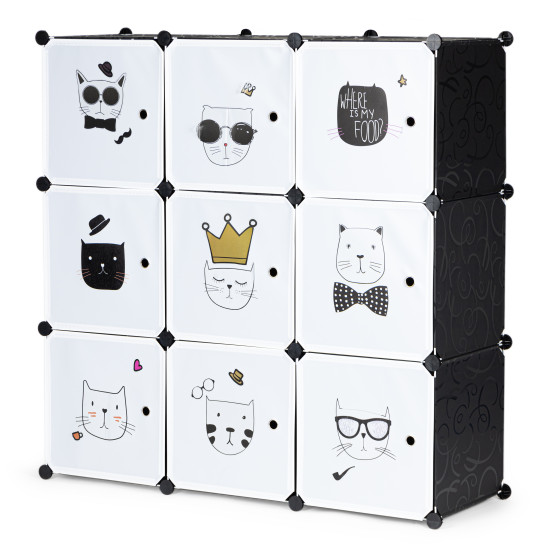 Children's storage cabinet with 9 shelves Vaikų baldai ModernHome