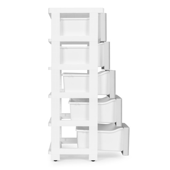 5 lentynų pilka komoda Vaikų baldai ModernHome