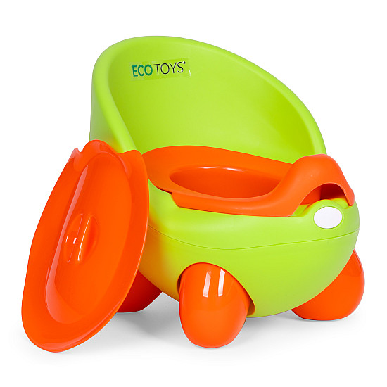 ECOTOYS roheline eemaldatava vooderdisega tualett lastele