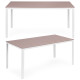 Smėlio spalvos stalas 6 asmenims 156 x 78 cm