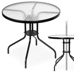 Apvalus sodo stalas 80 cm su skėčio tvirtinimo anga MultiGarden