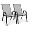 A set of light gray chairs
