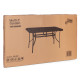 Garden table 140x80 cm tempered glass parasol hole, black, MultiGarden