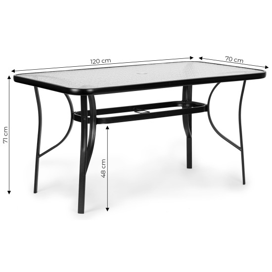 Stiklinis stalas 120x70 cm