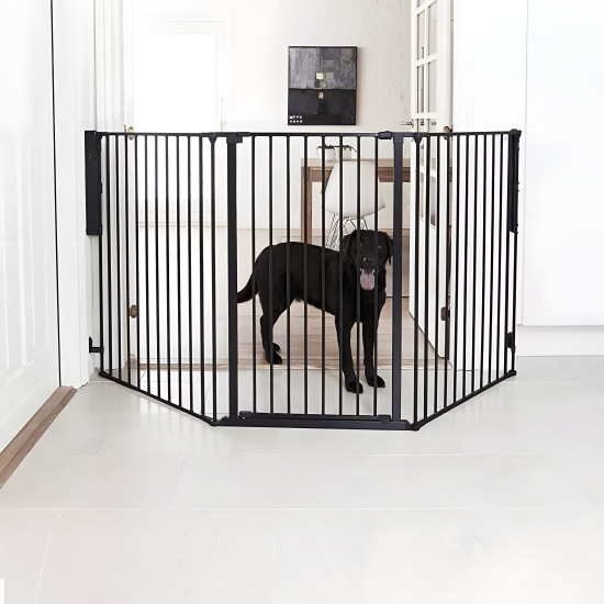 Juoda apsauginė užtvara vaikams ir naminiams gyvūnams 60 cm Apsauginiai barjerai ECOTOYS