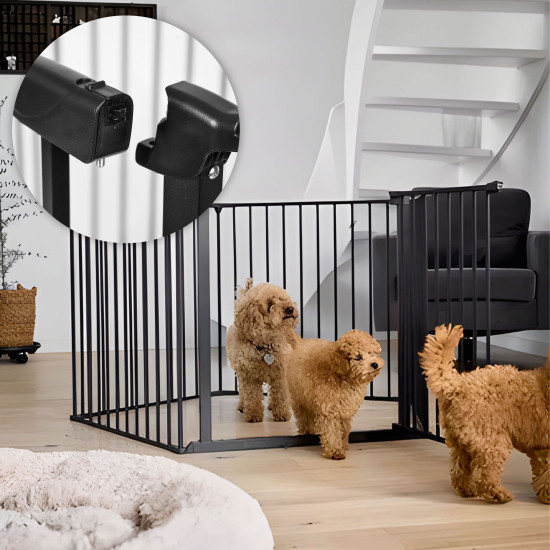 Juoda apsauginė užtvara vaikams ir naminiams gyvūnams 60 cm Apsauginiai barjerai ECOTOYS