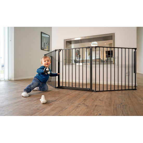 Juoda apsauginė užtvara vaikams ir naminiams gyvūnams 60 cm Apsauginiai barjerai ECOTOYS