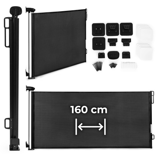 Juoda apsauginė užtvara 160 cm, skirtos laiptams ir durims Apsauginiai barjerai ECOTOYS