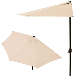 Półścienny parasol tarasowy w kolorze piaskowym, 2,7 m