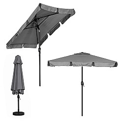 Didelis pilkas stačiakampis sodo skėtis 200 x 130 cm Multigarden