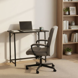 Sulankstomas juodas kompiuterio stalas 80x45 cm ModernHome