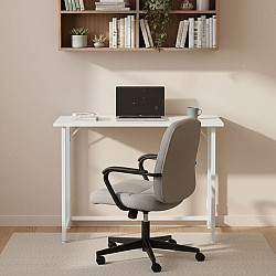 Sulankstomas baltas kompiuterio stalas 80x45 cm ModernHome
