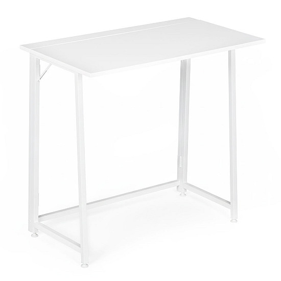 Sulankstomas baltas kompiuterio stalas 80x45 cm ModernHome