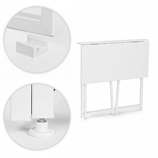 Sulankstomas baltas kompiuterio stalas 80x45 cm ModernHome