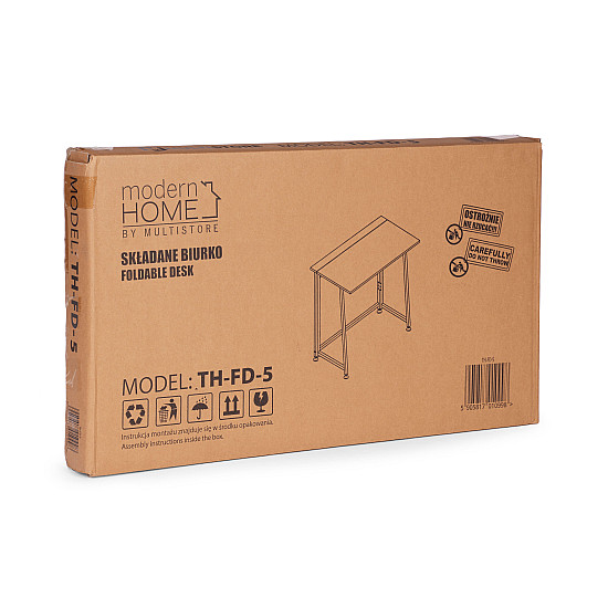 Sulankstomas baltas kompiuterio stalas 80x45 cm ModernHome