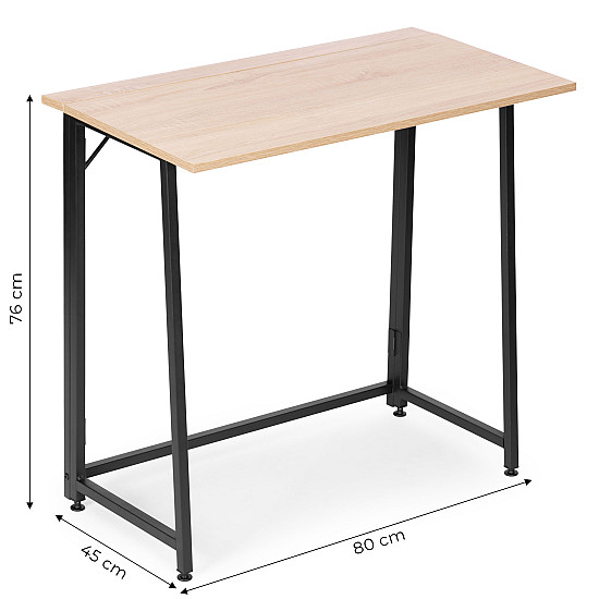 Sulankstomas rusvas kompiuterio stalas 80x45 cm ModernHome