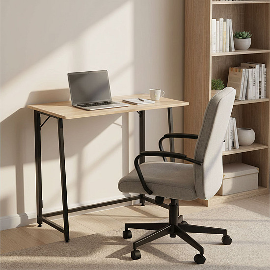 Sulankstomas rusvas kompiuterio stalas 80x45 cm ModernHome