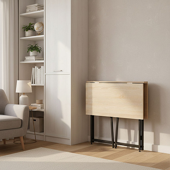 Sulankstomas rusvas kompiuterio stalas 80x45 cm ModernHome