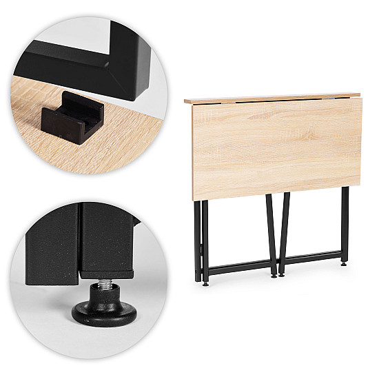 Sulankstomas rusvas kompiuterio stalas 80x45 cm ModernHome